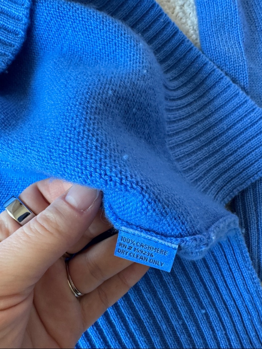 J. McLaughlin Bright Blue Cashmere Turtleneck Sweater - Picture 6 of 9